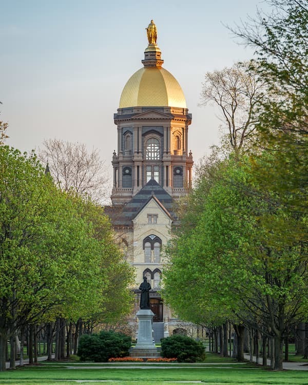 Notre Dame Main Building In The Spring